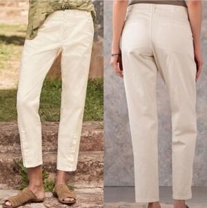 Sundance Gillian Pants High Rise Tapered Pants in White Cream Size 14